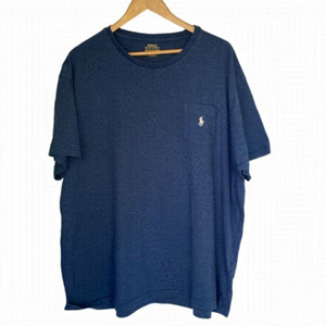 POLO by Ralph Lauren Blue Cotton Short Sleeve T-Shirt with Chest Pocket PONY XXL